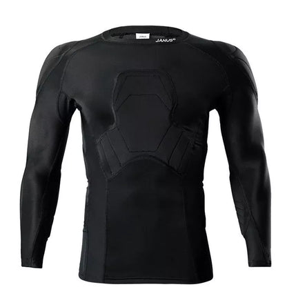 Men's long sleeve black football jersey for autumn and winter sports