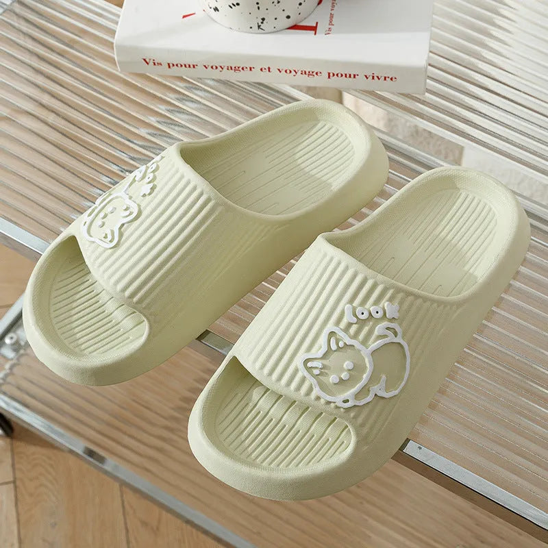 Women's cat design platform slippers in EVA material available in seven colours with non-slip sole