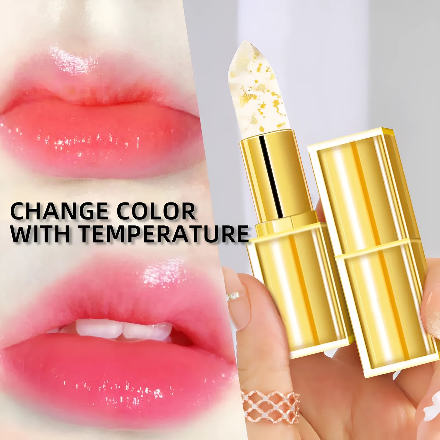 Temperature-sensing anti-smudge moisturising lipstick with colour-changing formula YB1001