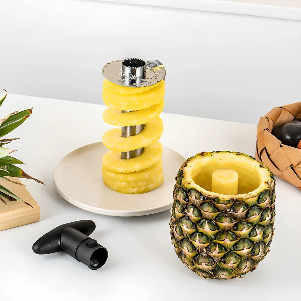 Black rotary stainless steel 304 pineapple knife peeler, 18cm long with 8cm blade for fruit peeling