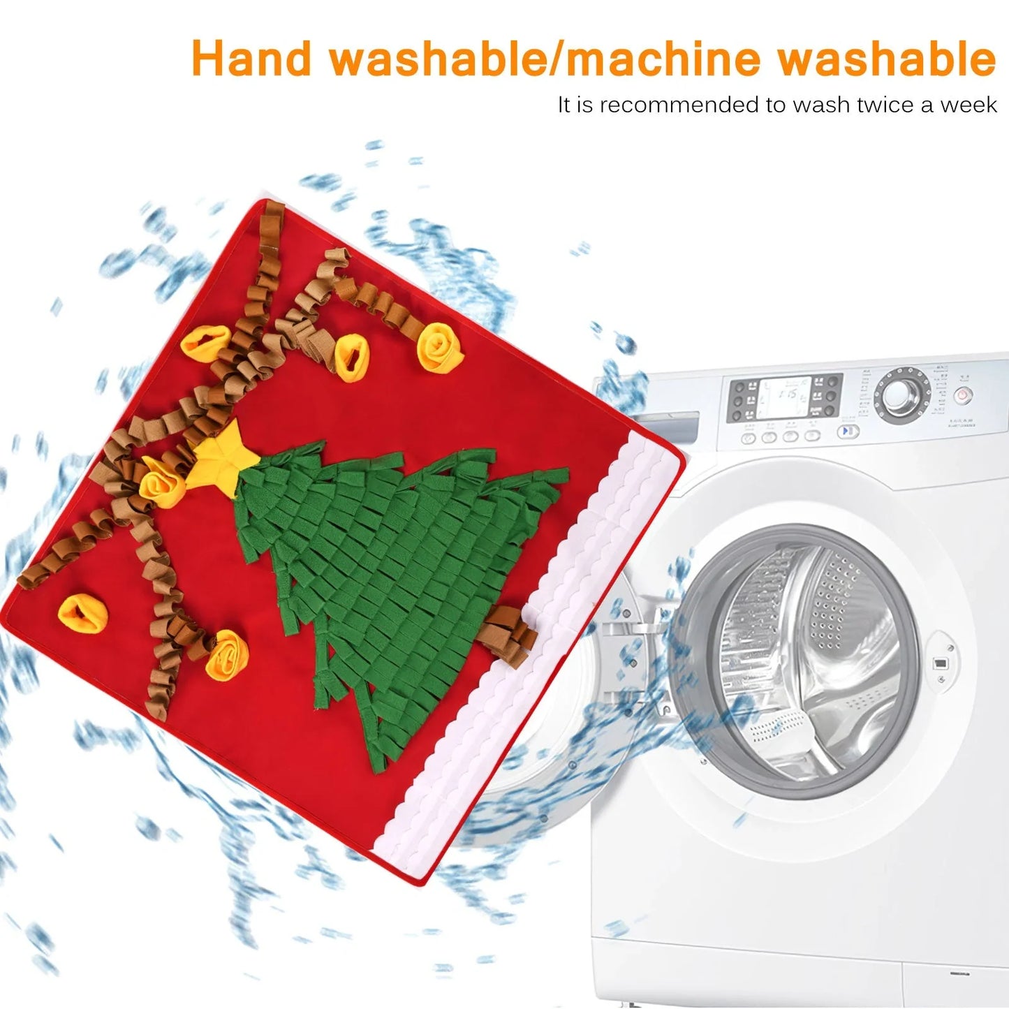 Christmas tree pattern washable pet dog snuffle mat for stress relief and mental stimulation