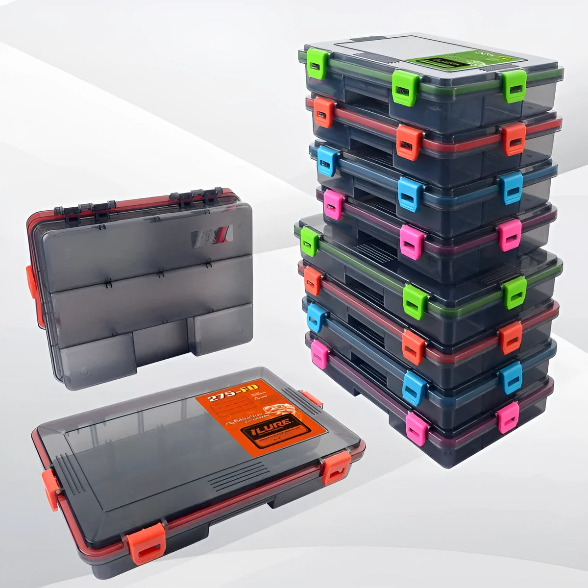 Blue Luya fishing lure storage box with waterproof PP plastic construction