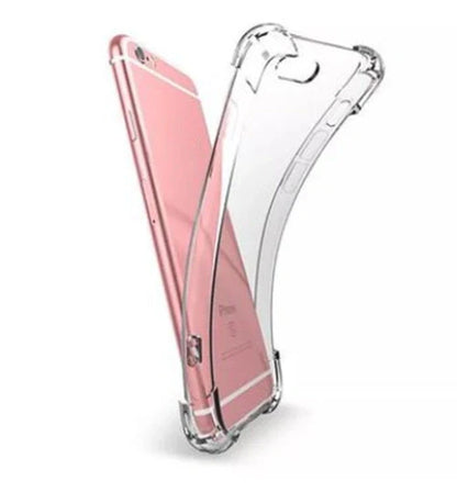 Luxury Shockproof Transparent iPhone Case showcasing sleek design and compatibility with various iPhone models