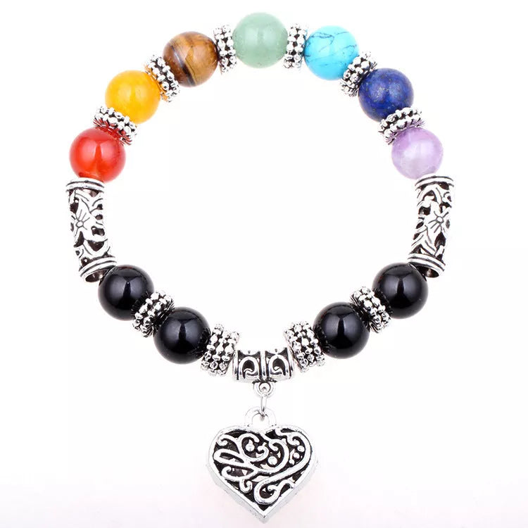 Seven Chakra Yoga Energy Bracelet with adjustable length and symbolic design for energy balance