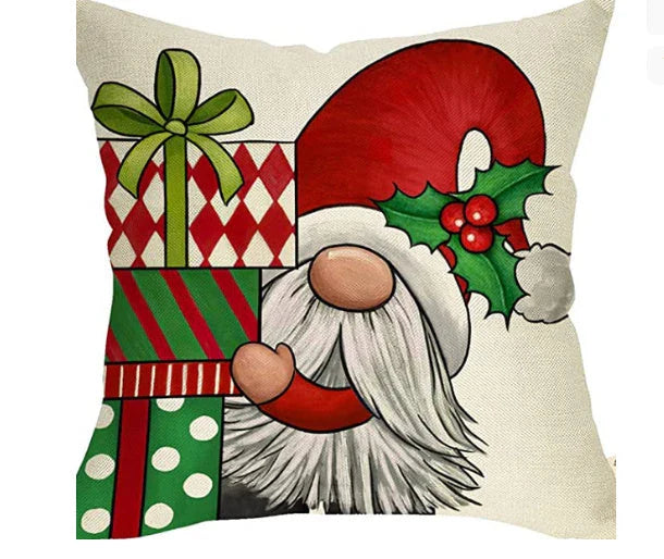 Festive throw pillow covers with various snowflake designs for Christmas home decor