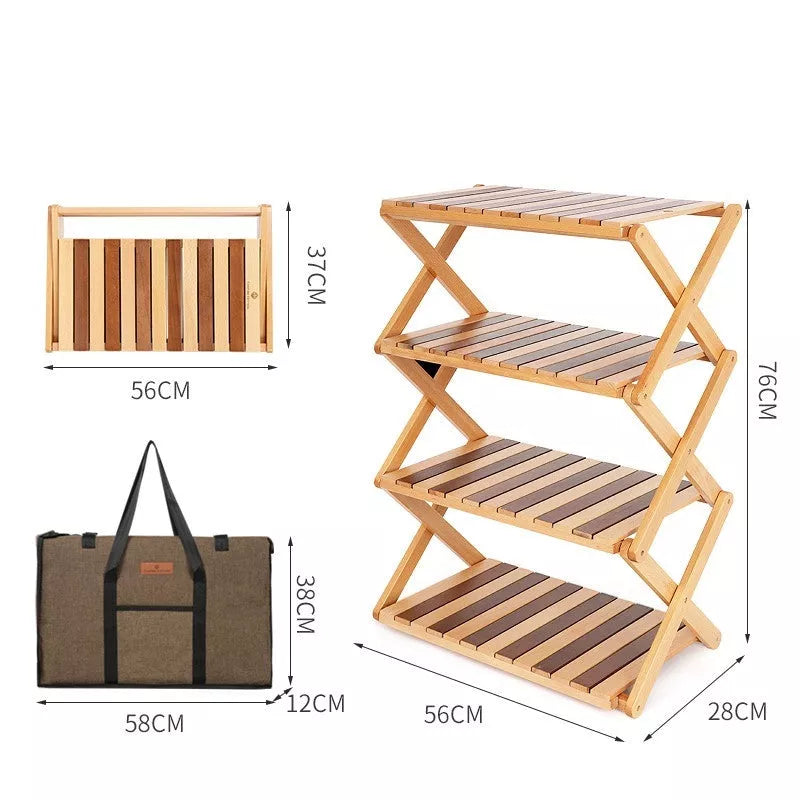 Solid wood folding table for outdoor camping, picnics, and beach outings