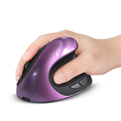 Rechargeable ergonomic vertical wireless mouse in multiple colours with Android charging port