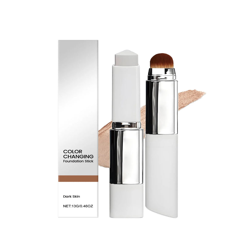 Powder foundation stick for daily face make-up, clear non-stuck powder external foundation in 13g size, available in three shades: ivory white, natural colour, and deep flesh colour.