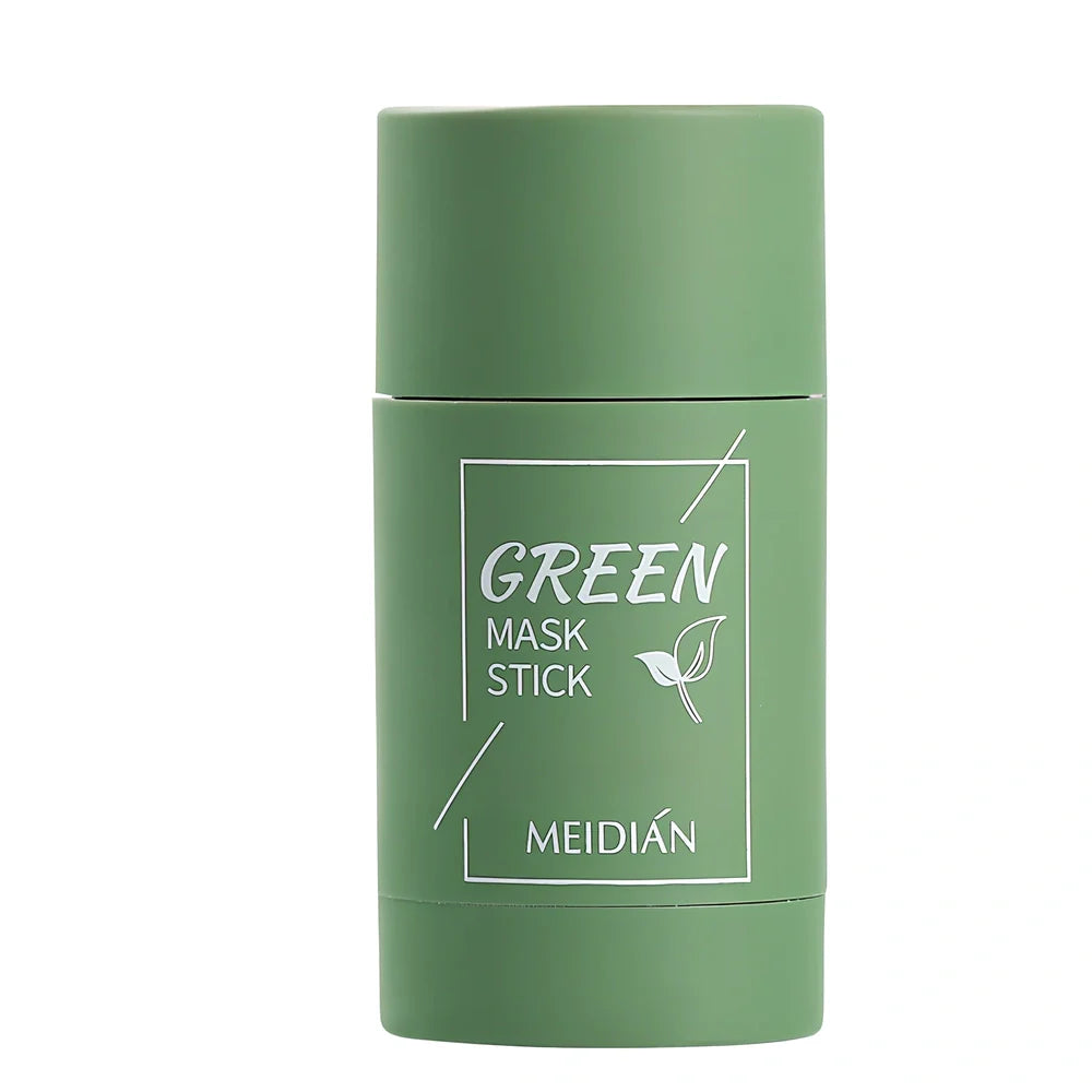 Rotating head face mask stick showing charcoal and Vitamin C solid clay formulations