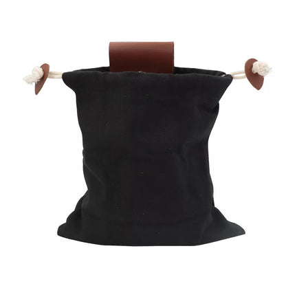 Leather and canvas foraging bag for outdoor adventures, collapsible design, 22*21cm