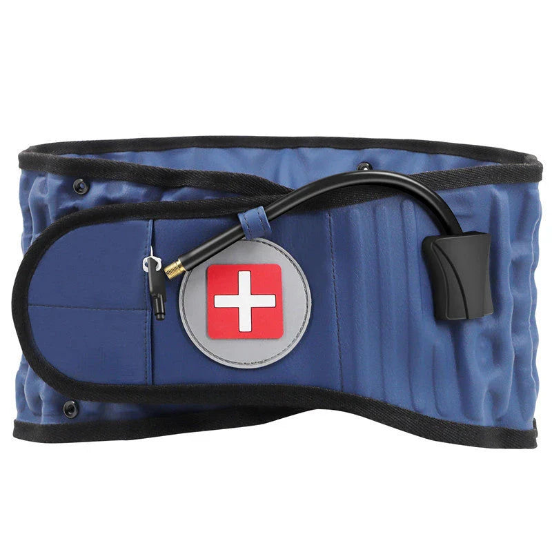 Inflatable Lumbar Traction Belt designed for back pain relief, featuring an adjustable inflation system and durable construction for personalized support and comfort.