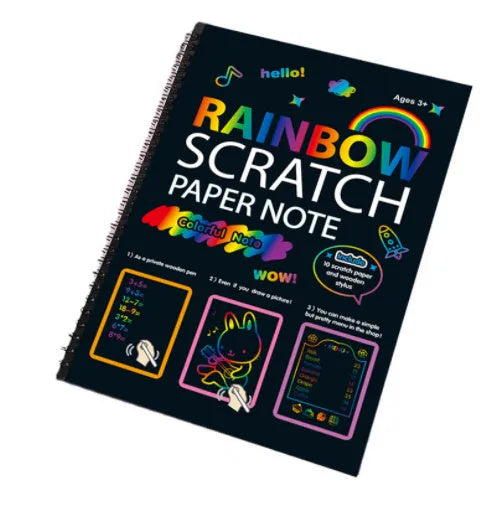 Large 26x19cm children's scratch art paper for DIY creative painting activities