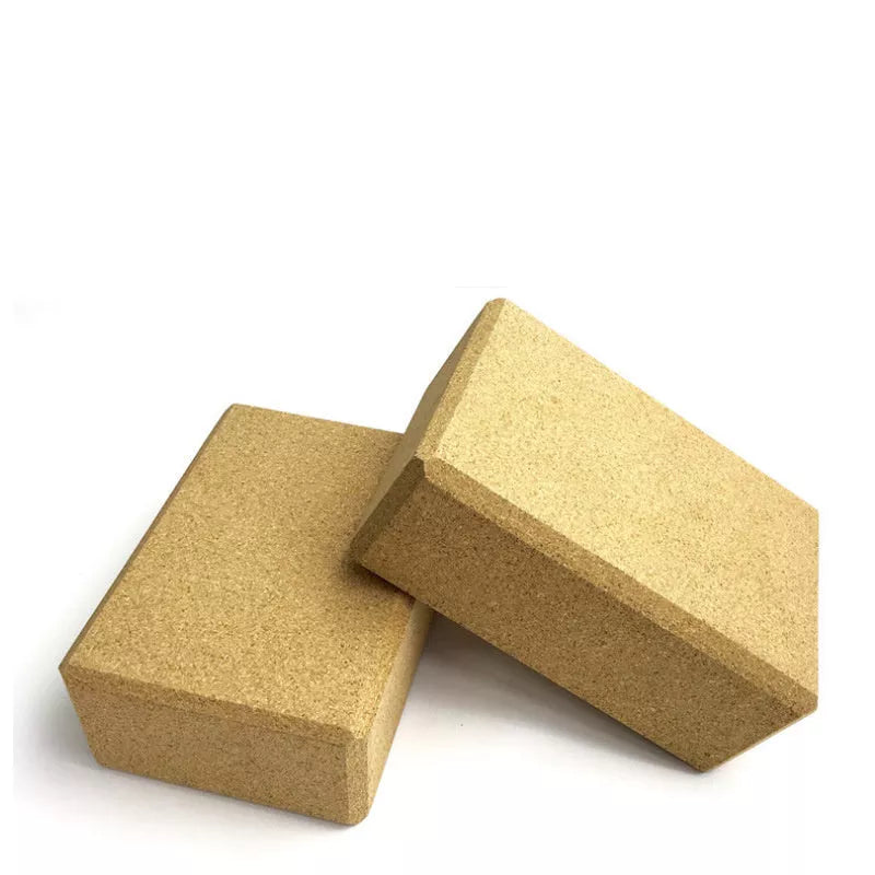Natural cork yoga brick with high-density EVA material for stability and support