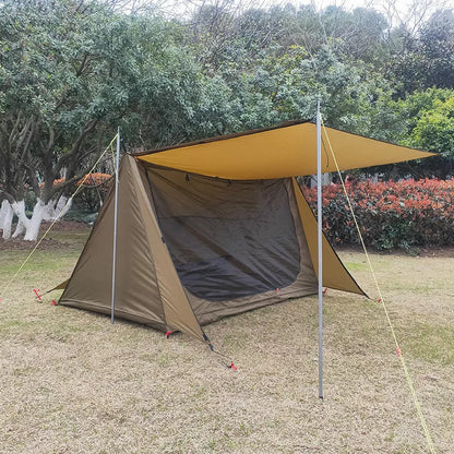 Lightweight waterproof shelter tent for two with aluminum alloy brackets