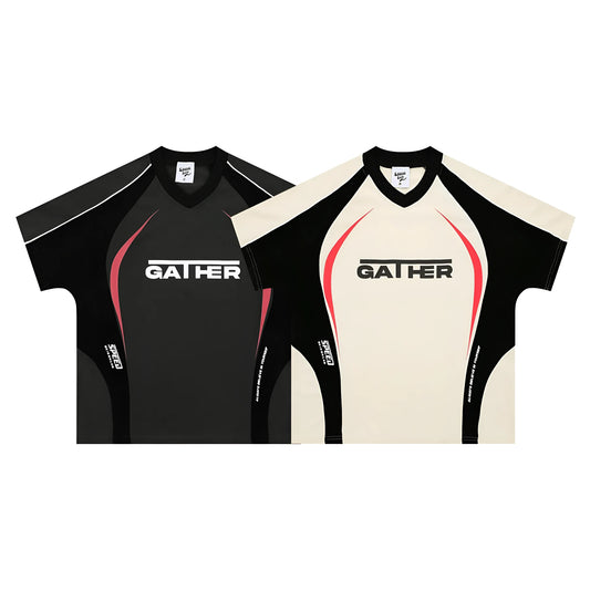 Men's loose fit t-shirt with colour matching letters print in black or apricot