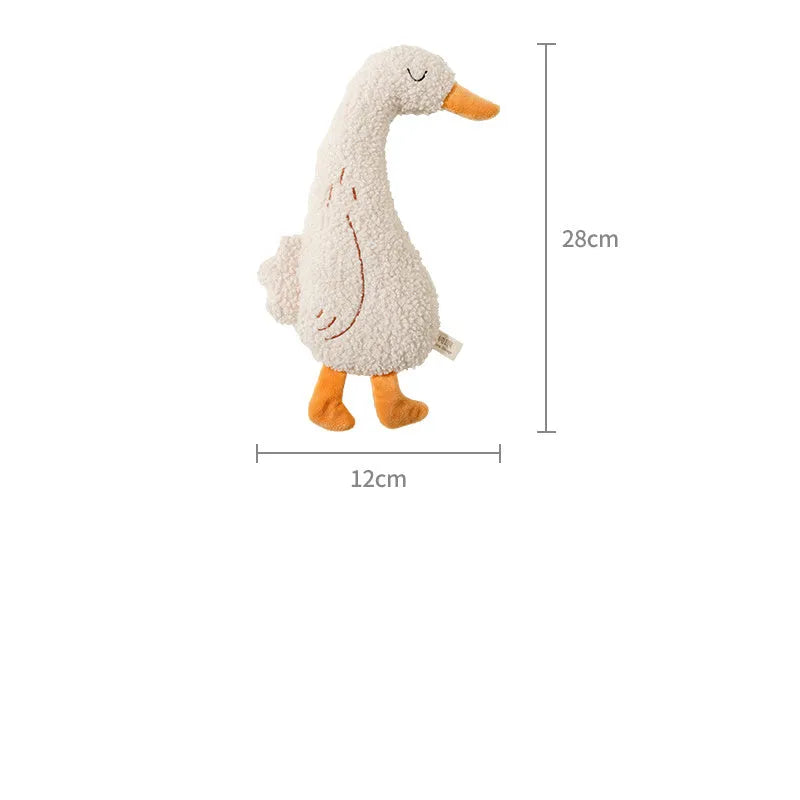 Fox and duckling plush pet chew toys made from soft teddy velvet fabric.