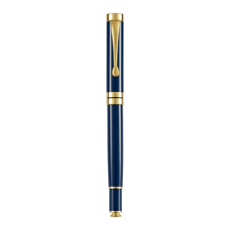 Metal fountain pen showing multiple colour options with gold and silver clips for calligraphy practice