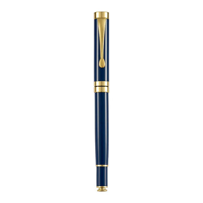 Metal fountain pen showing multiple colour options with gold and silver clips for calligraphy practice