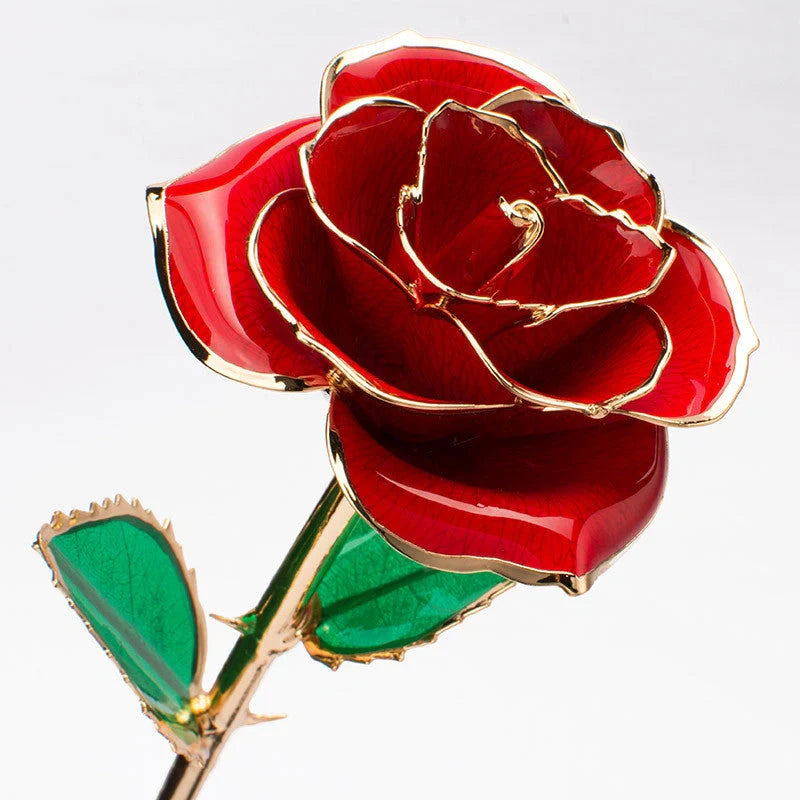 24K gold-plated rose in elegant gift box, perfect for Valentine's Day