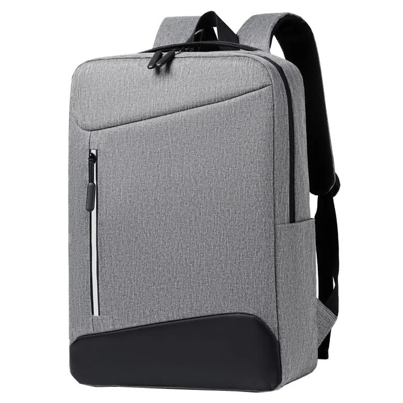 Men's solid-colour waterproof Oxford cloth backpack for business and commuting.