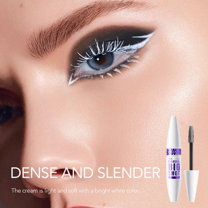 White mascara tube with 10ML waterproof quick-drying formula for universal skin types