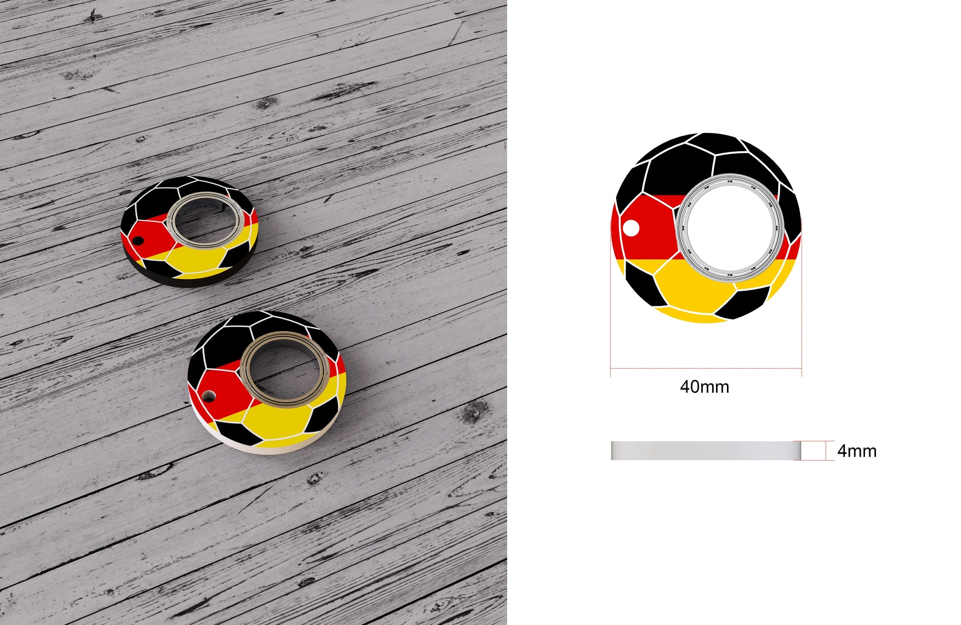 Football World Cup Fidget Spinner Keychain with Bottle Opener - Stress Relief Tool
