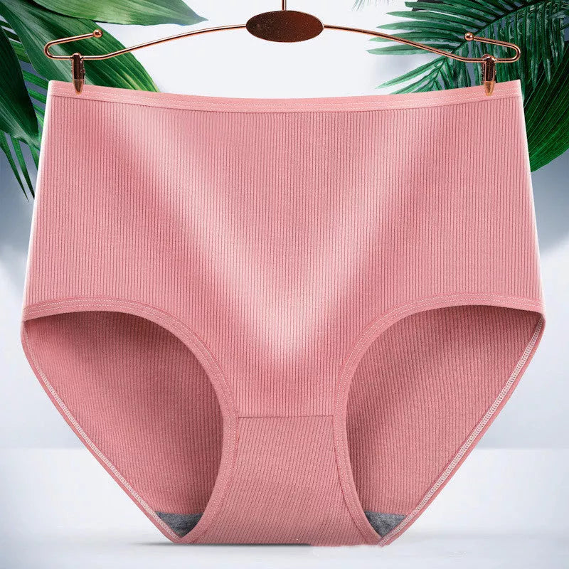 Women's high waist tummy tucking hip lifting body shaping panties in milk silk