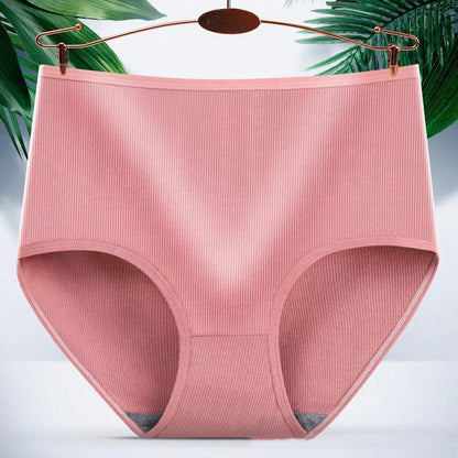Women's high waist tummy tucking hip lifting body shaping panties in milk silk
