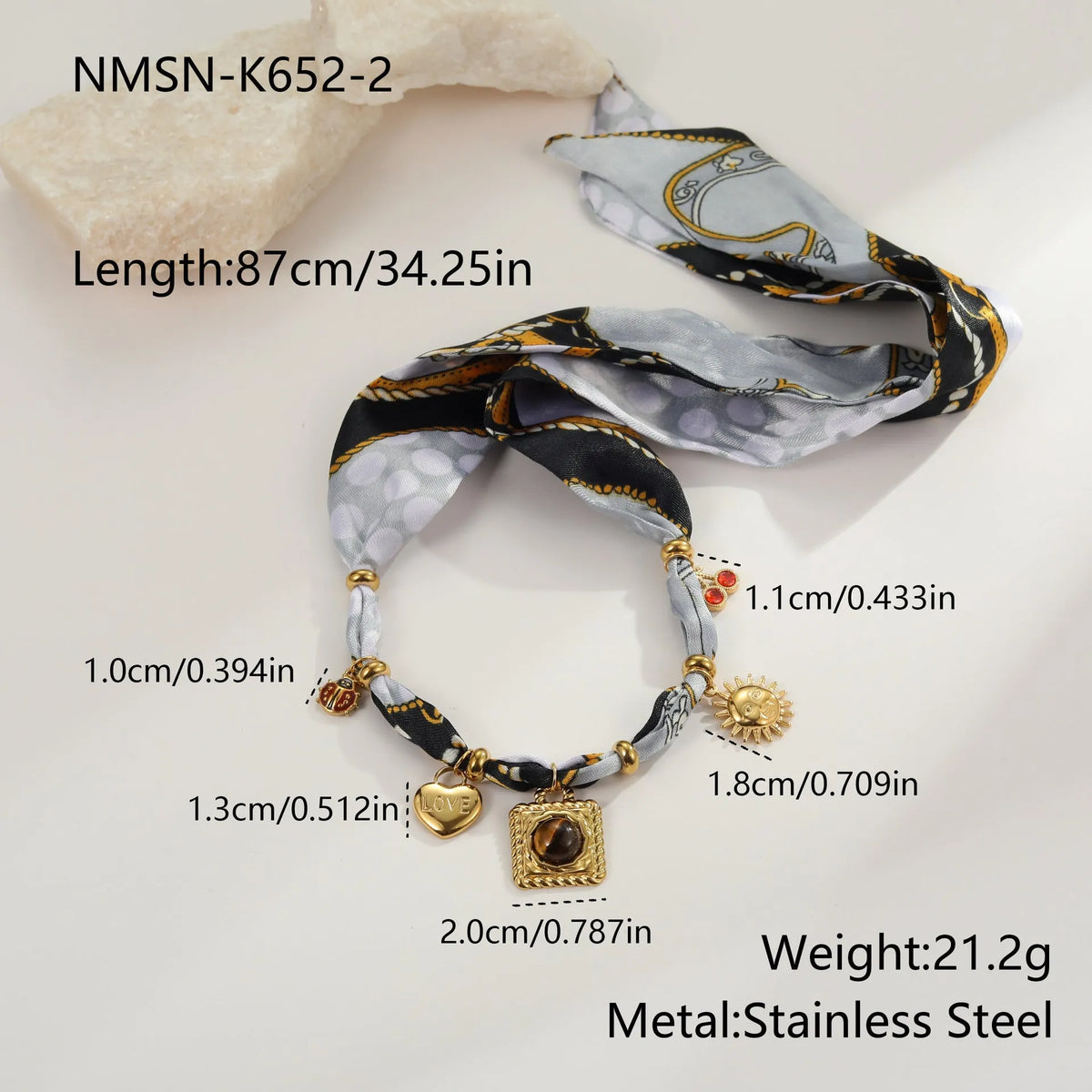 Stainless steel necklace and bracelet set with 18K electroplated finish and regular chain style