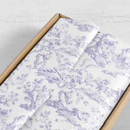 Single sheet of French MG tissue paper in a pink and purple blend, showing its large 50x70cm size.