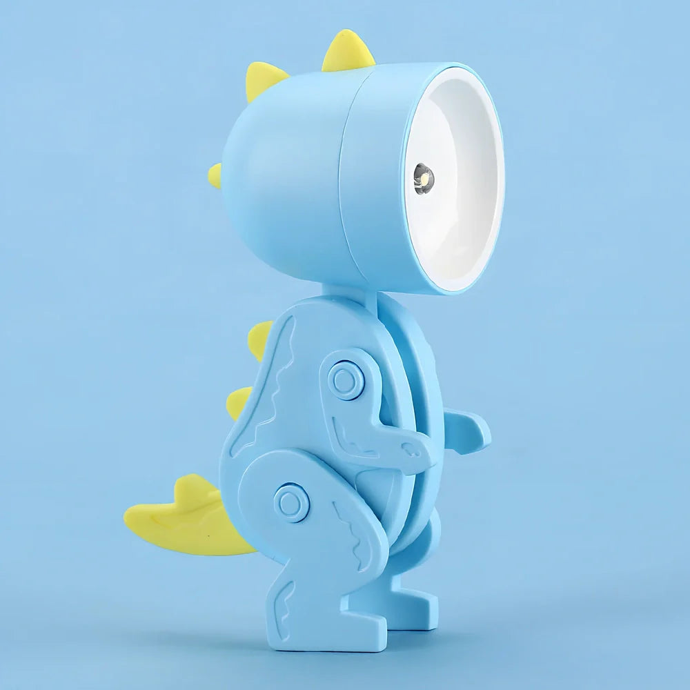 Hand-made mini night lamp with cartoon animal design in blue, measuring 33x55x80mm