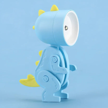 Hand-made mini night lamp with cartoon animal design in blue, measuring 33x55x80mm