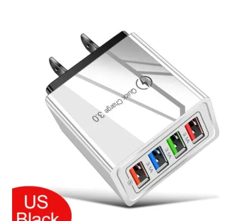 Simple Luminous 4USB mobile phone charger showing four USB ports and luminous indicators