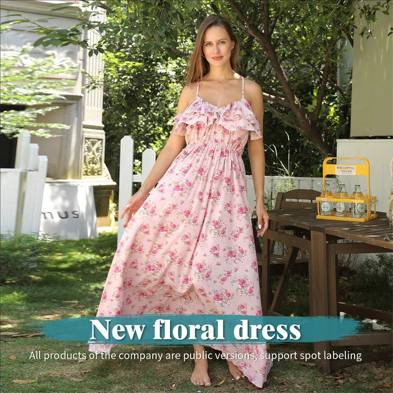 Stylish women's printed polyester dress in green, perfect for casual and formal occasions