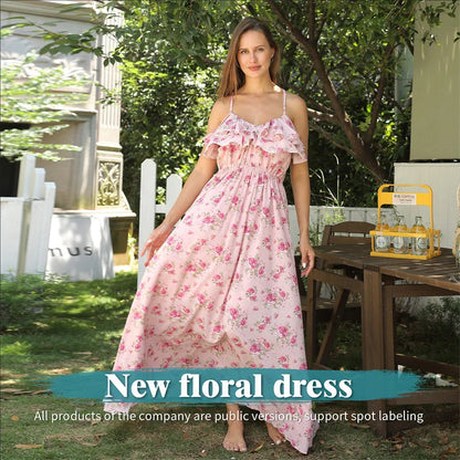 Stylish women's printed polyester dress in green, perfect for casual and formal occasions