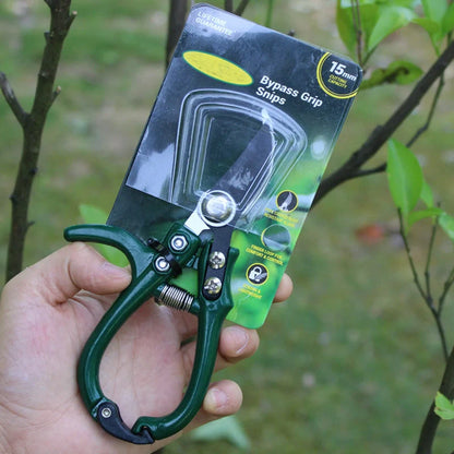 Multifunctional garden scissors with safety buckle and stainless steel spring for pruning
