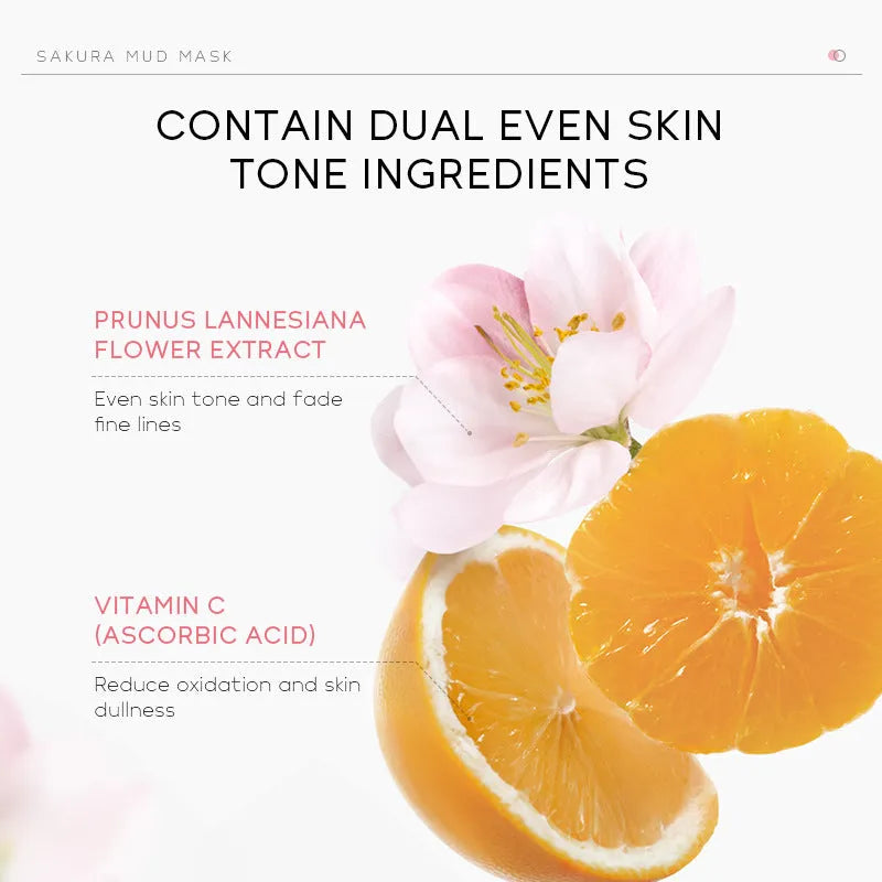 30g cherry blossom mud facial mask for cleansing, hydrating and moisturising skin