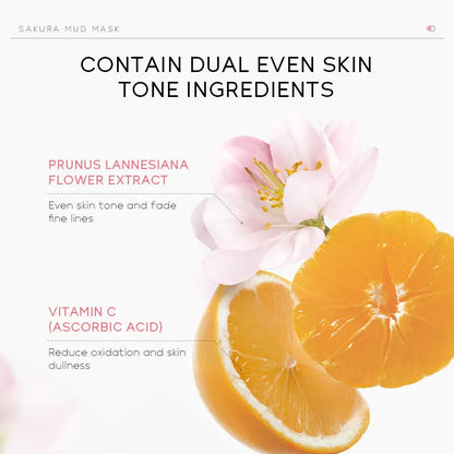 30g cherry blossom mud facial mask for cleansing, hydrating and moisturising skin