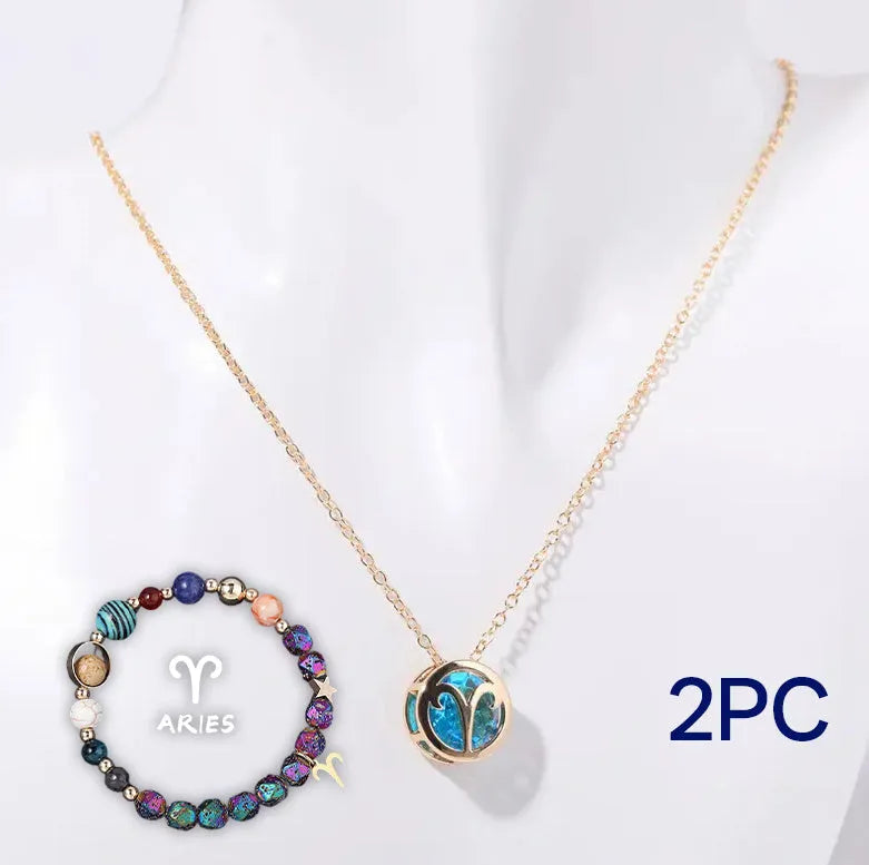 Natural stone beaded necklace and matching bracelet set with colourful gemstone beads.