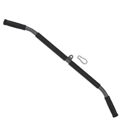 Steel fitness handles with PU grips and EVA padding for cable machine exercises