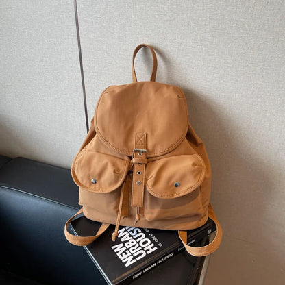 Women's large capacity Oxford cloth schoolbag with sewing thread and printing, free size, available in eight colours