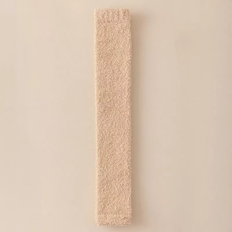 Winter warm plush socks for women with dual-purpose heel and knee protection