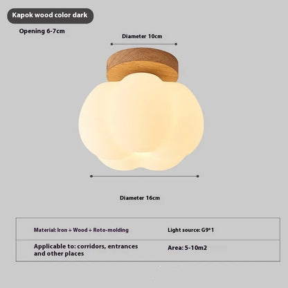 Surface mounted or concealed LED ceiling lamp with iron body and PVC shade for living room, entrance, or corridor
