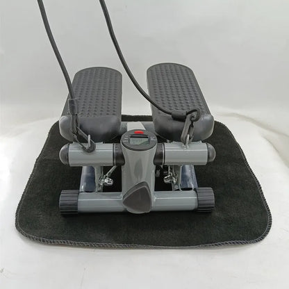 Silver grey hydraulic mini treadmill with stepping pedals for home waist slimming exercises