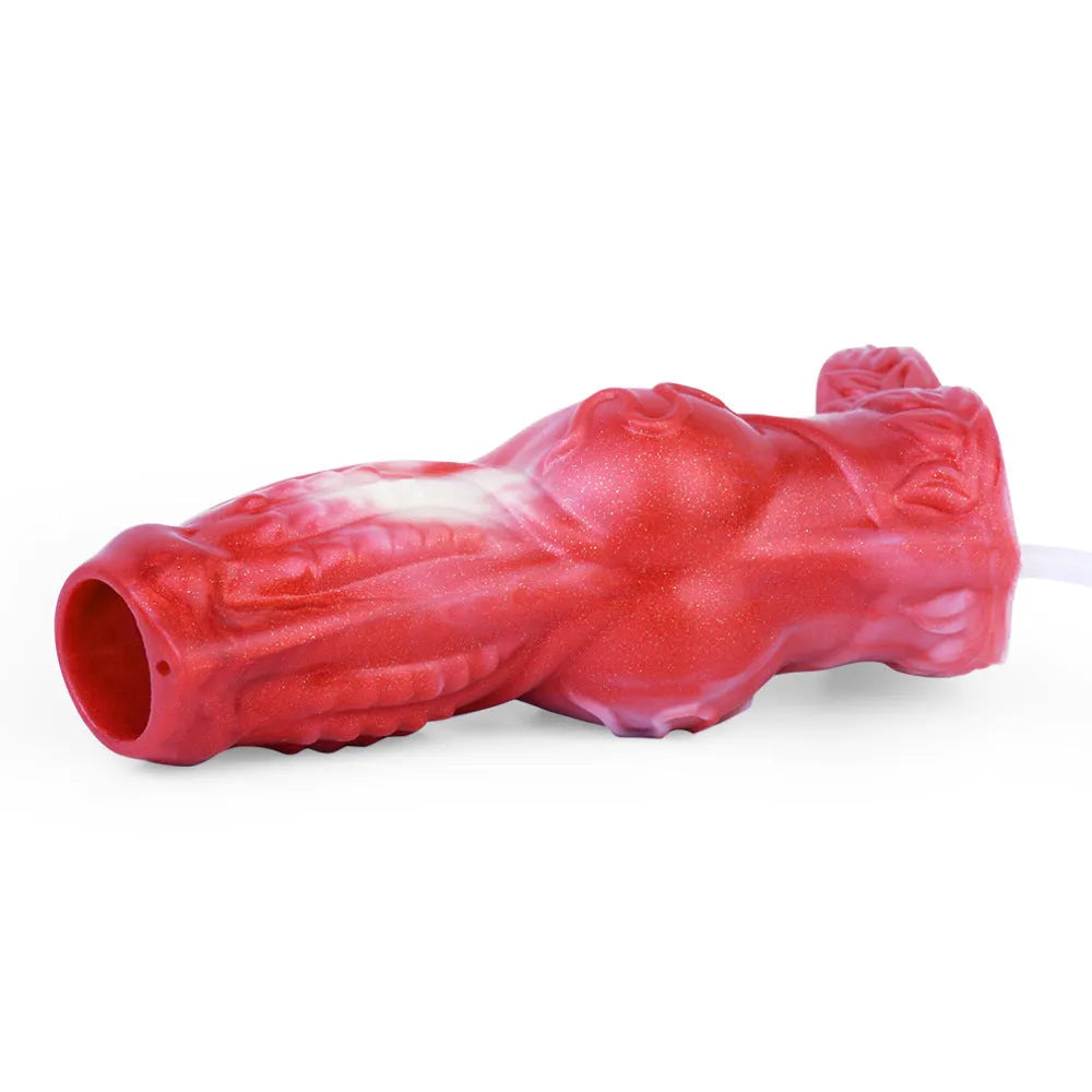 Water spray silicone condom toy with syringe and airbag accessories for manual control