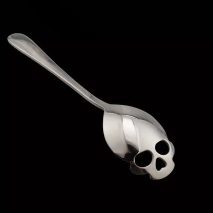 Stainless steel skull coffee spoon for adults, unique design, durable