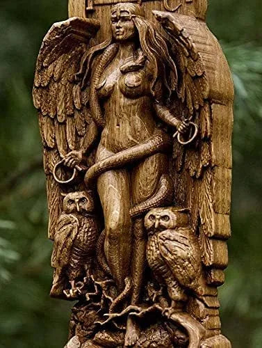 22cm tall resin Greek goddess statue for pagan altars and garden display with three colour options