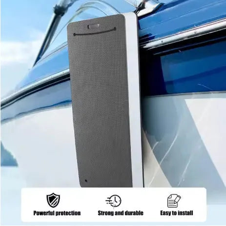 Blue EVA foam boat bumper fender showing size and textured surface.
