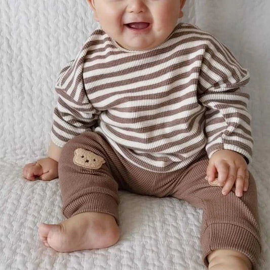 Striped cotton baby top in multiple sizes with simple design