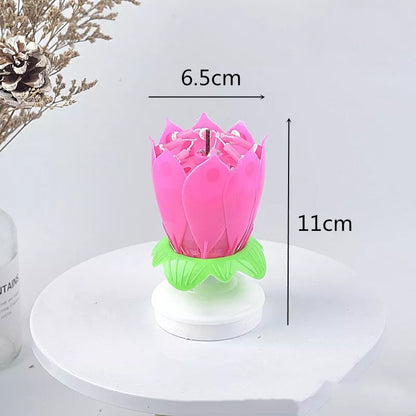 Lotus Music Birthday Candle with rotating design and happy birthday song
